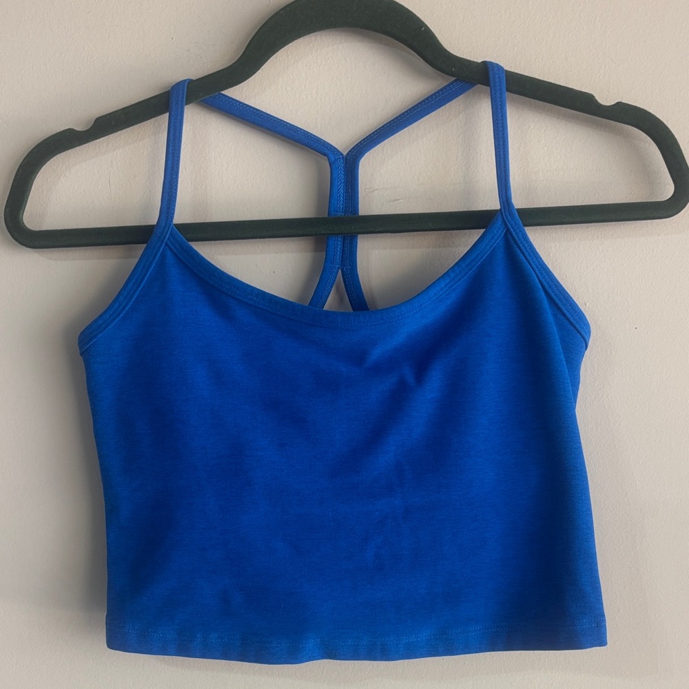 Beyond yoga - Royal Blue Strappy Crop Tank Top
